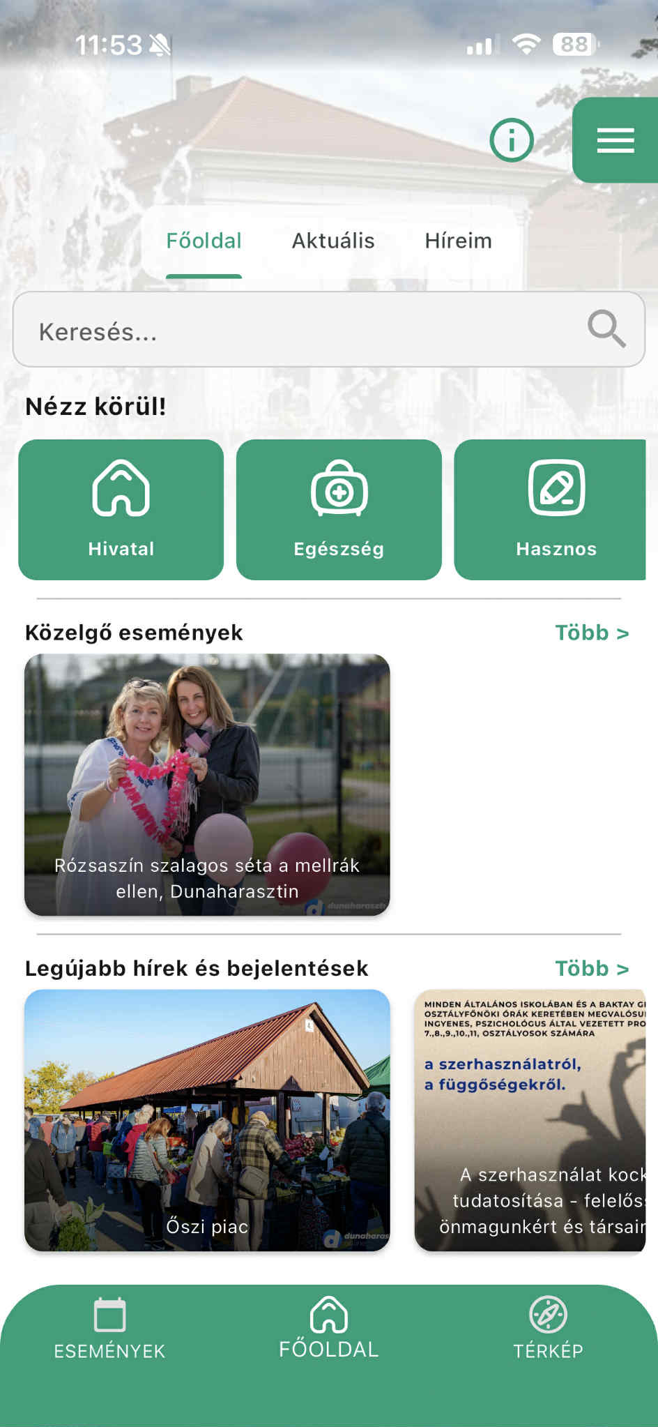 HERMES dinamikus menü mobilalkalmazásban